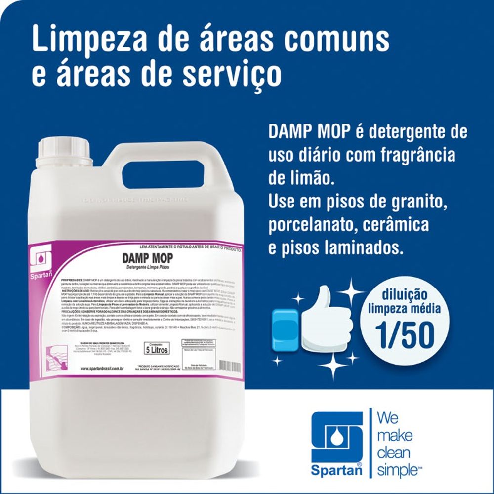 Detergente Concentrado Damp Mop 5 L Spartan Casa Toni
