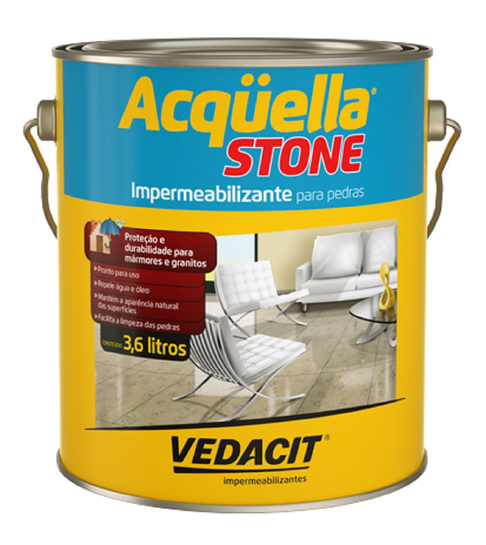 Impermeabilizante Pedras Pisos Vedacit Acquella Stone 3,6L
