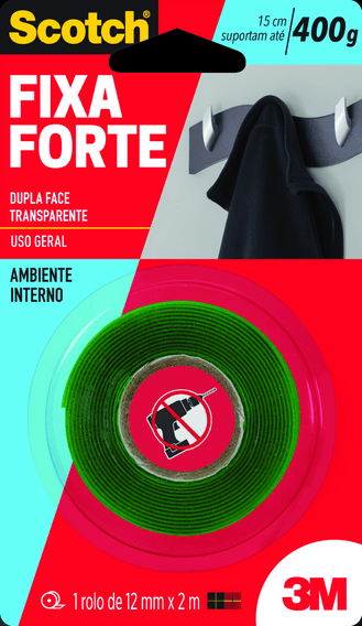 Fita Fixa Forte 3M Rolo 12mmx2m