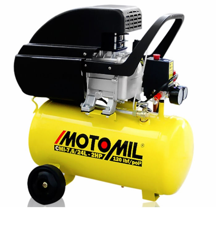 Motocompressor de Ar Monofásico CMI 7,6 Pés 24L 2HP - MOTOMIL