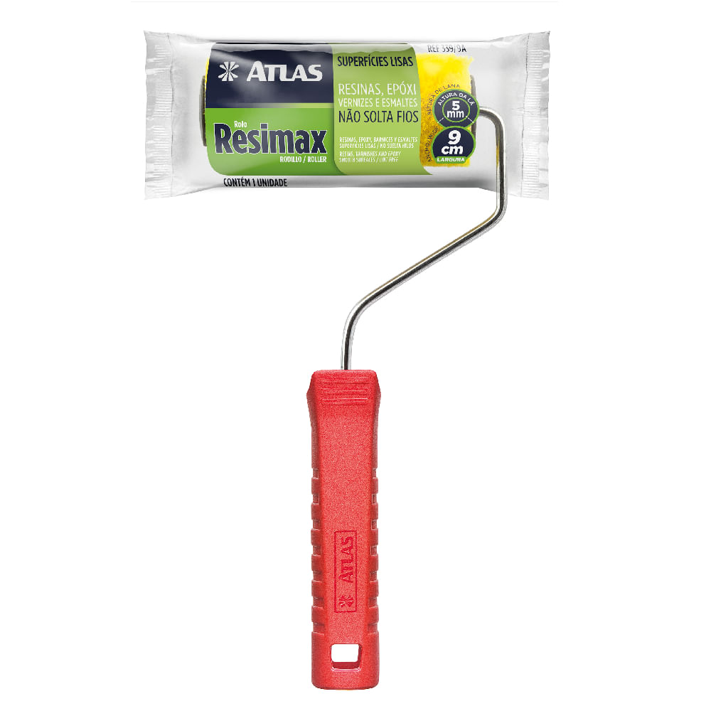 Rolo de Lã Sintetica 9cm Com Cabo Atlas Resimax
