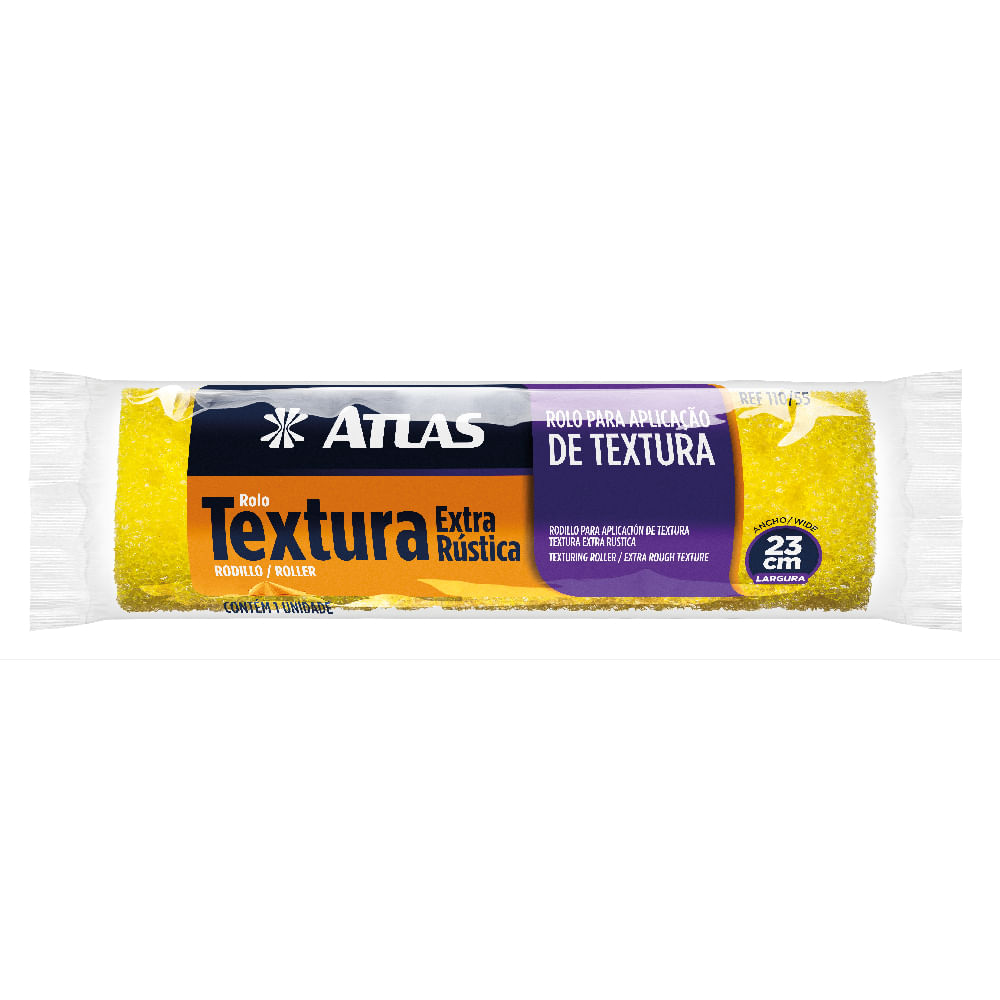 Rolo Textura Extra Rústica 23cm Sem Cabo Atlas