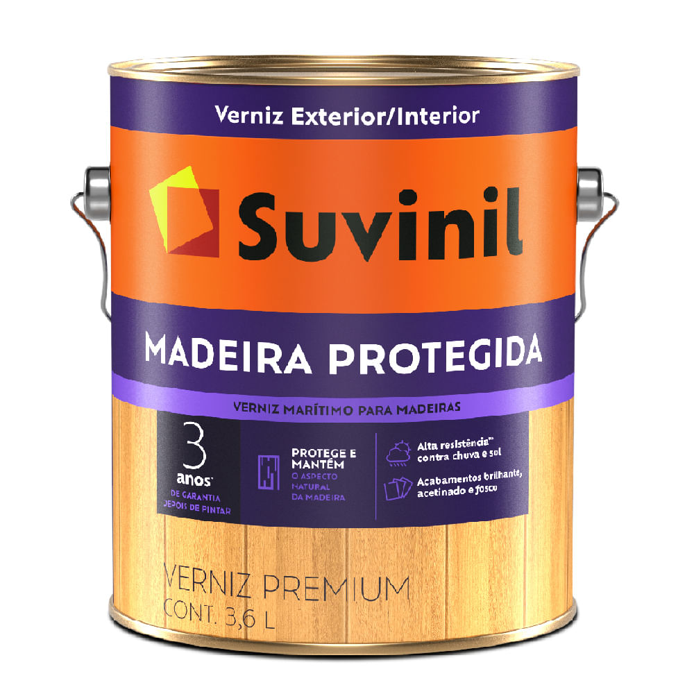 Verniz Marítimo Suvinil Madeira Protegida Acetinado 3,6L