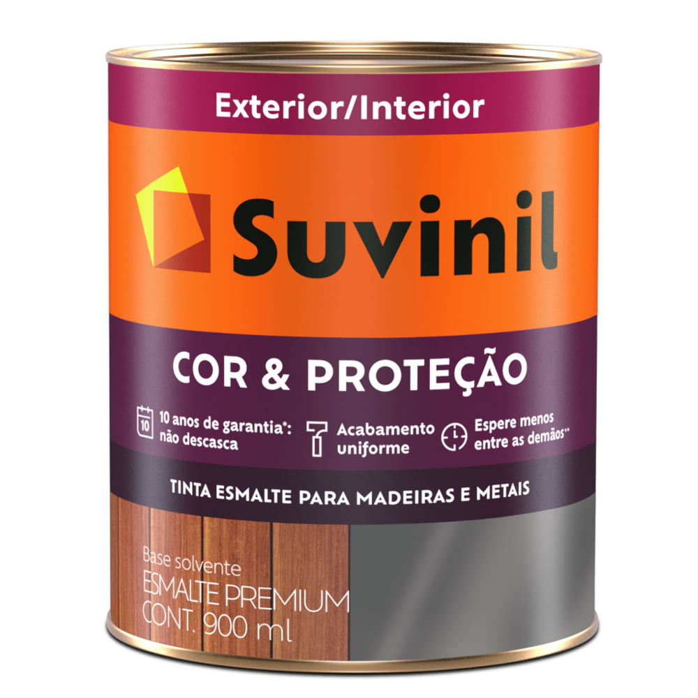Tinta Esmalte Acetinado Suvinil Cor e Proteção 900ml - Casa Toni