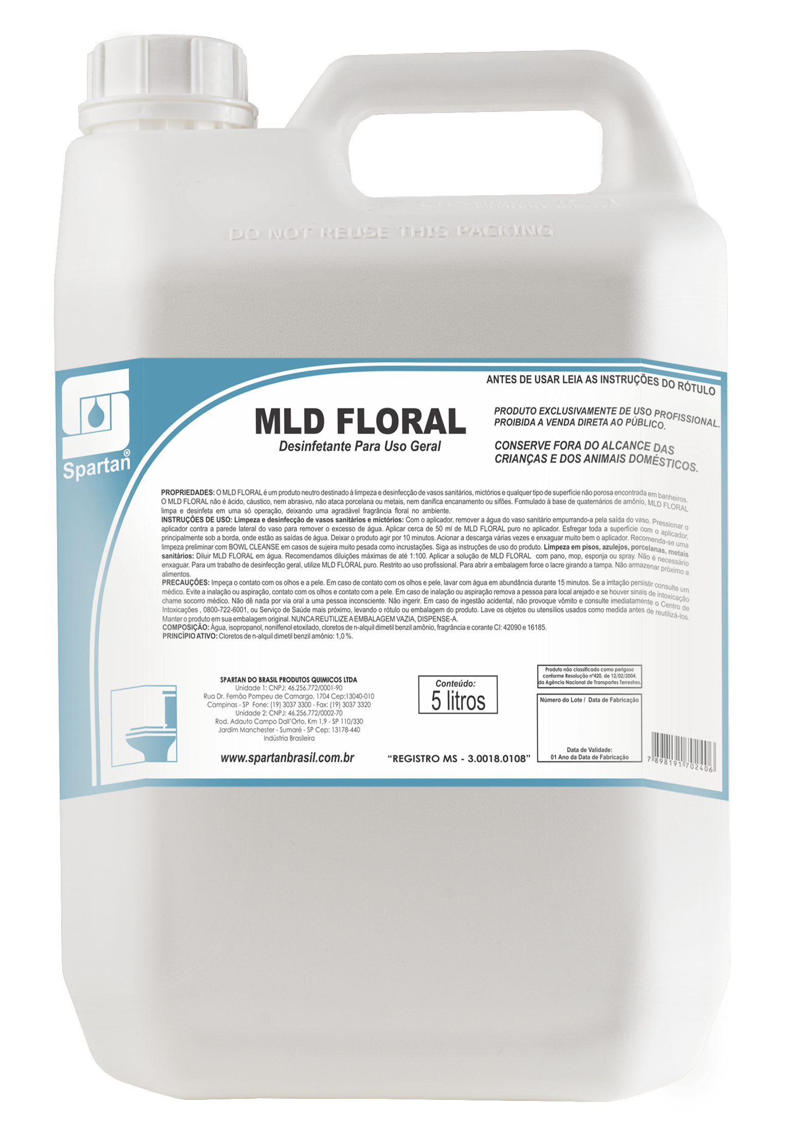 Desinfetante Concentrado Spartan MLD Floral 5L