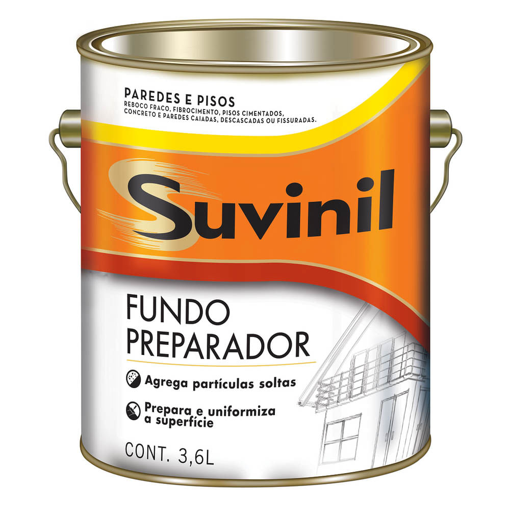 Fundo Preparador de Paredes Suvinil Base Água 3,6L - Casa Toni