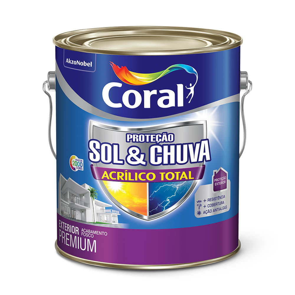 Tinta Coral Sol E Chuva Preço Tinta Acrilica Coral Sol E Chuva Total Premium 3 6l Casa Toni