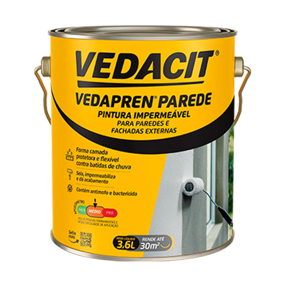 Pintura Impermeável Vedacit Vedapren Parede Branco 3,6L