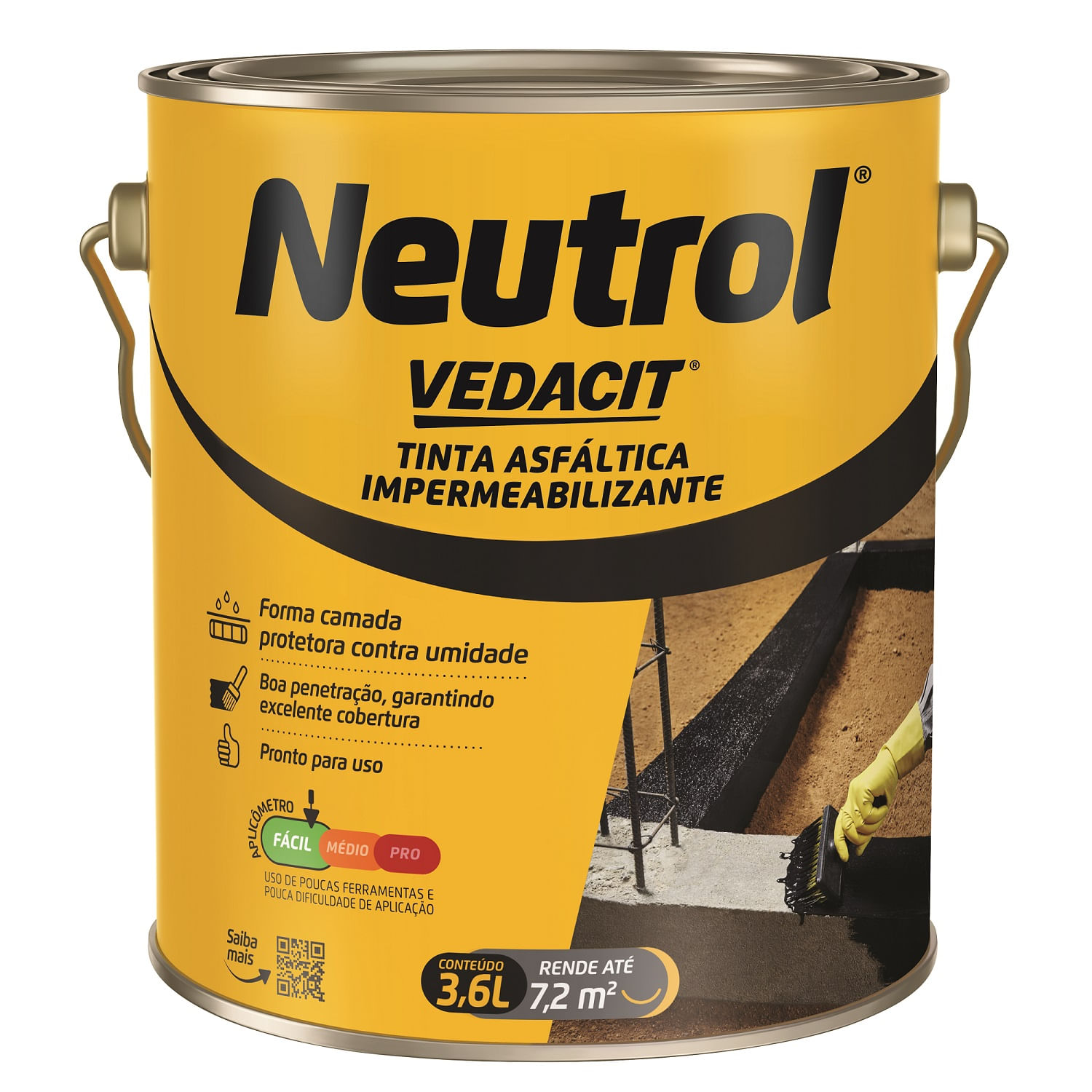 Tinta Asfáltica Vedacit Neutrol 45 3,6L