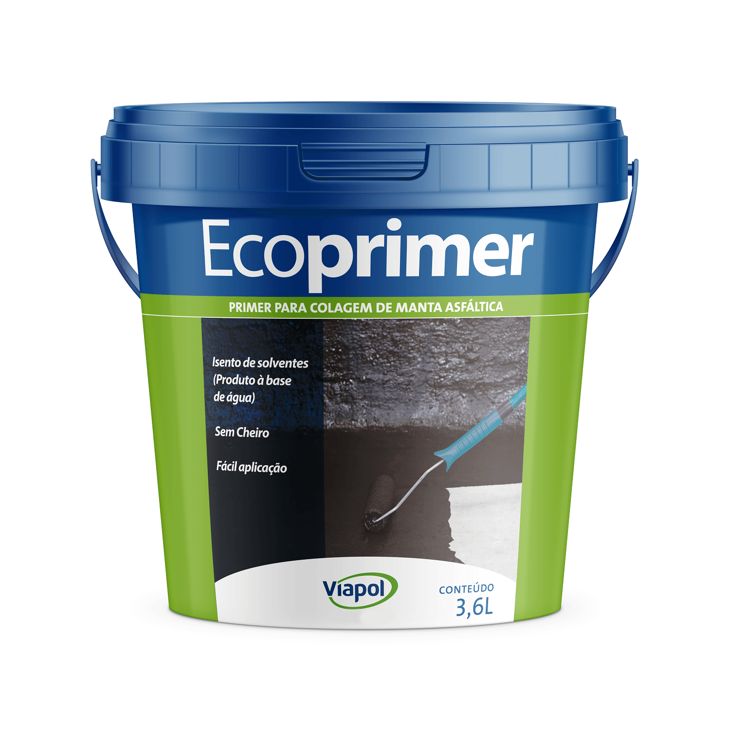 Primer Para Manta Asfáltica Viapol Ecoprimer Preto 3,6L
