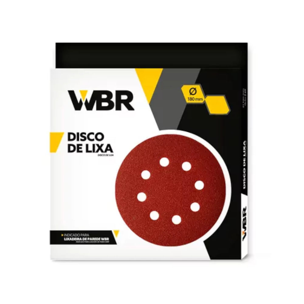 Disco Lixa 180mm grão 80 cart.10pc.WBR ref.909211