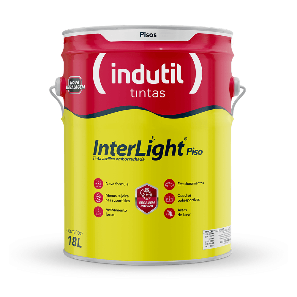Tinta Acrílica Emborrachada Indutil Interlight Piso 18L - Casa Toni