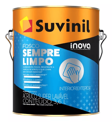 Tinta AcrÍlica 3,6l Fosco Sempre Limpo Suvinil