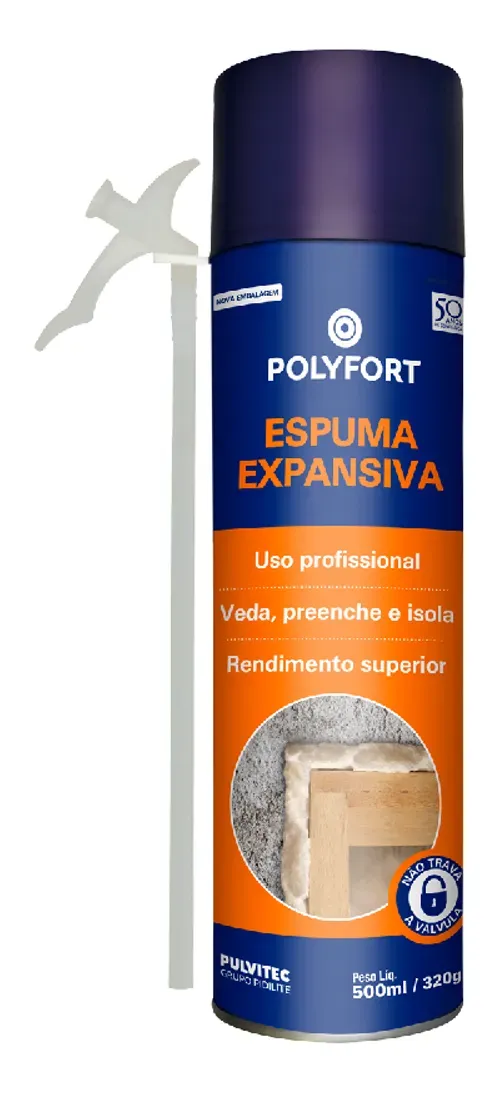 Poly Espuma Expansiva Poliuretano 500ml 320g Pulvitec