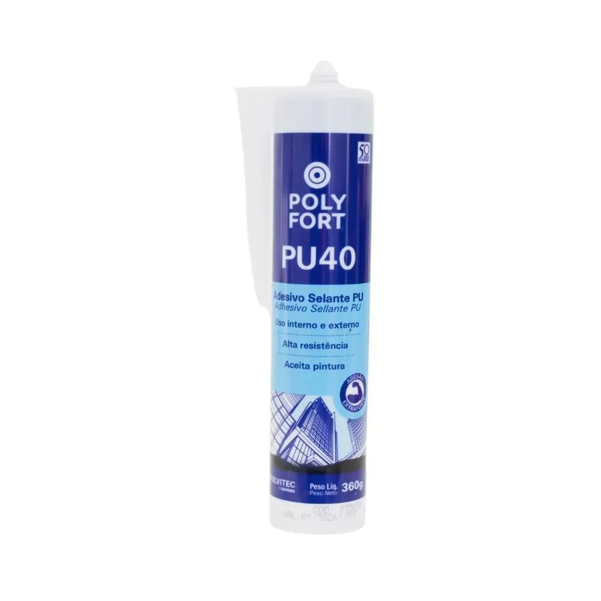 Adesivo Selante PU40 Polyfort Branco Pulvitec 310ml